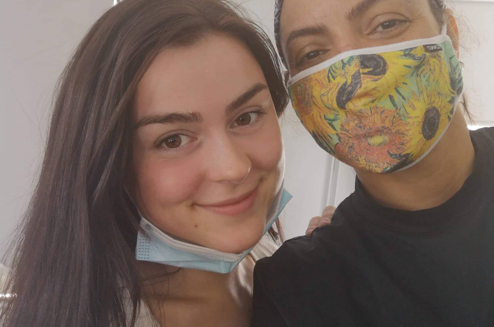 Spa and Nails girls working on each other thru Covid