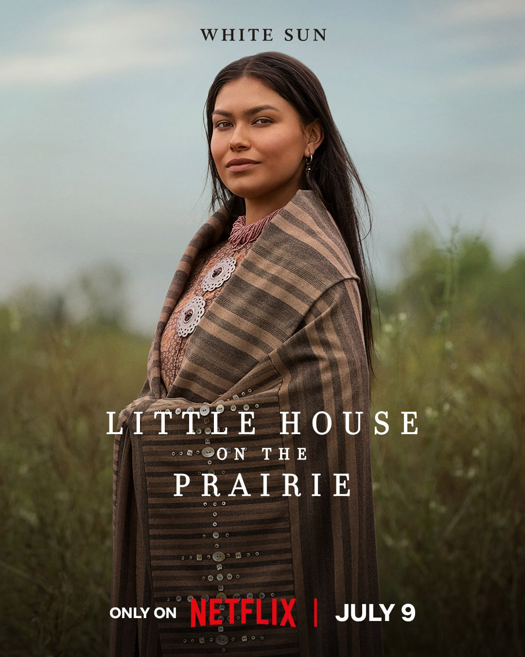 Alyssa Wapanatâhk in key art for Little House on the Prairie